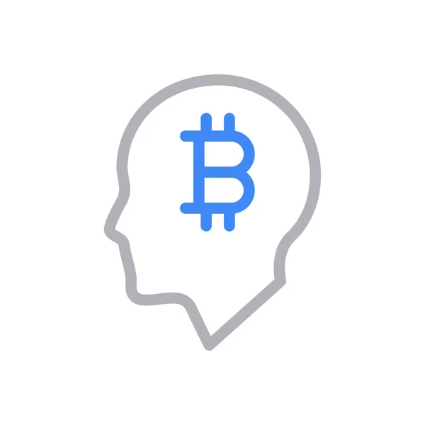 Icône Ligne Couleur Vectorielle Bitcoin — Image vectorielle
