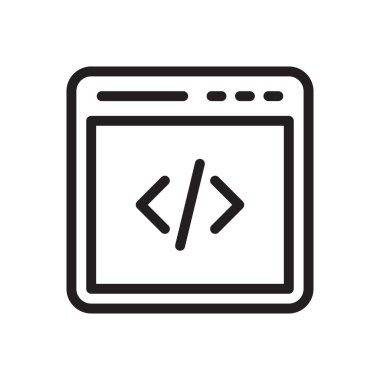 programlama vektörü ince çizgi simgesi