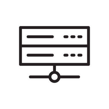 veritabanı vektörü ince çizgi simgesi