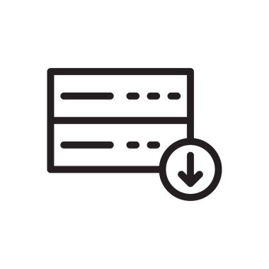 veritabanı vektörü ince çizgi simgesi