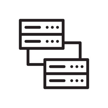 veritabanı vektörü ince çizgi simgesi