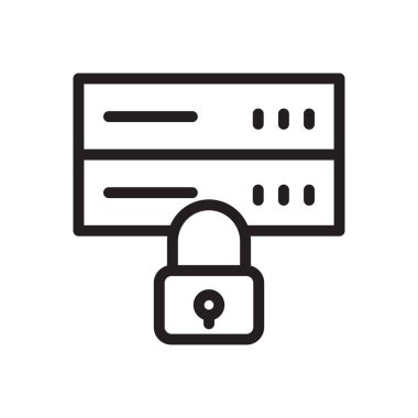 vektör ince çizgi simgesini kilitle