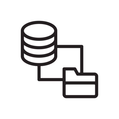 veritabanı vektörü ince çizgi simgesi