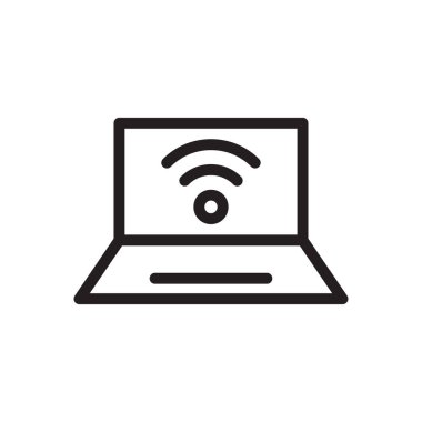 internet vektörü ince çizgi simgesi