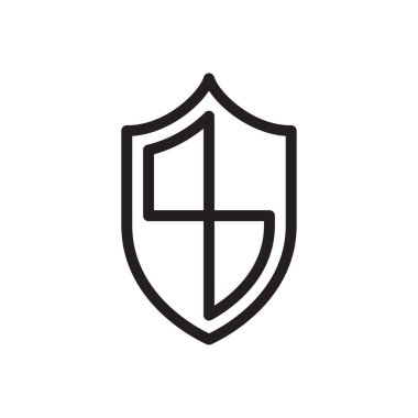 Koruma vektörü ince çizgi simgesi