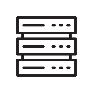 veritabanı vektörü ince çizgi simgesi