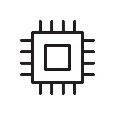 çip vektörü ince çizgi simgesi