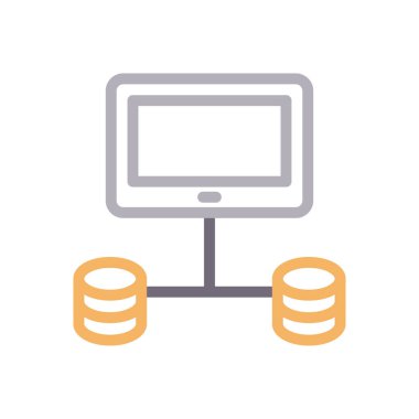 ağ vektörü renk çizgisi simgesi