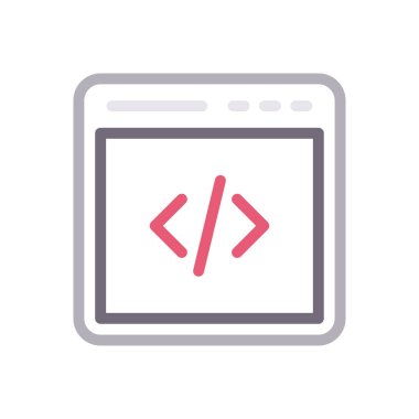 programlama vektör renk çizgisi simgesi