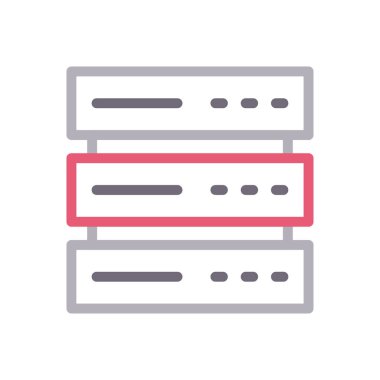 veritabanı vektör renk çizgisi simgesi