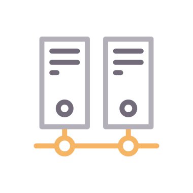 veritabanı vektör renk çizgisi simgesi