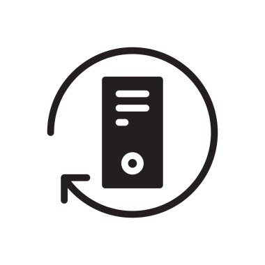 bilgisayar vektörü gylph düz simgesi