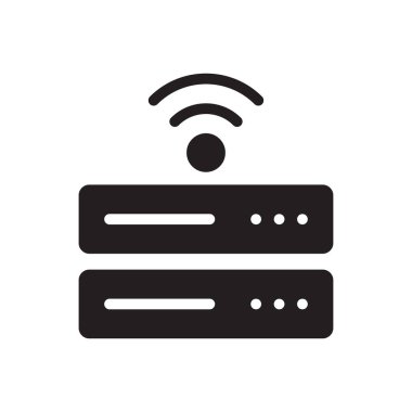 Sinyal vektörü gylph düz simgesi