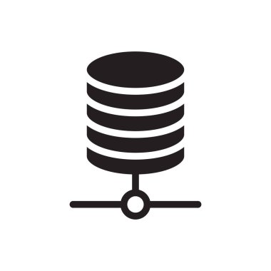 sunucu vektörü gylph düz simgesi