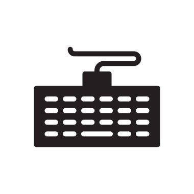 bilgisayar vektörü gylph düz simgesi