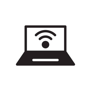 internet vektörü gylph düz simgesi