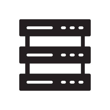 veritabanı vektörü gylph düz simgesi