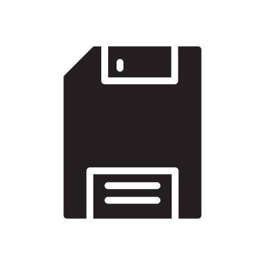 diskette vektör gylph düz simgesi