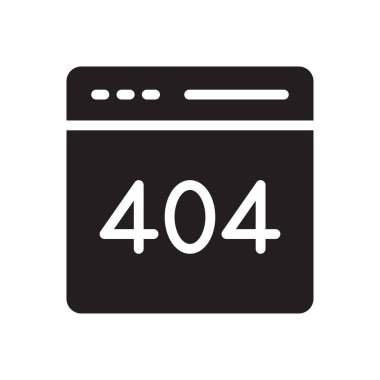 404 vektör gylph düz simgesi