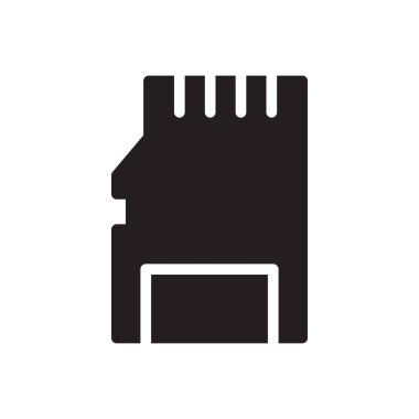 çip vektörü gylph düz simgesi