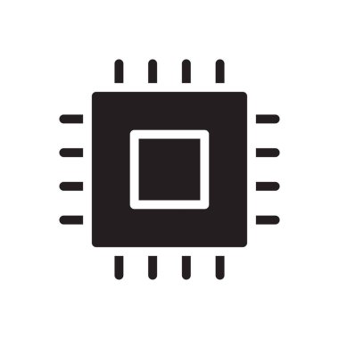 çip vektörü gylph düz simgesi