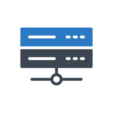 veritabanı vektörü gylph renk simgesi