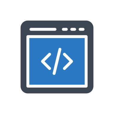 programlama vektörü gylph renk simgesi