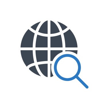 Web vektörü gylph renk simgesi