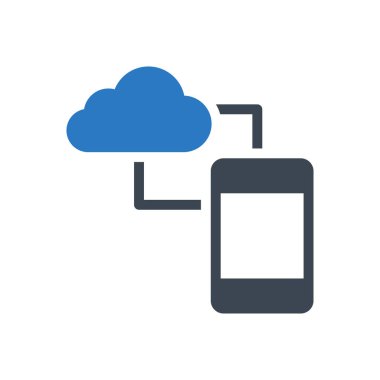 bulut vektörü gylph renk simgesi