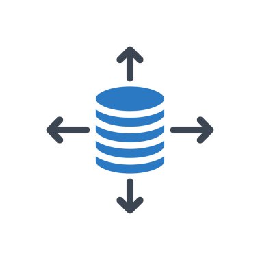sunucu vektörü gylph renk simgesi