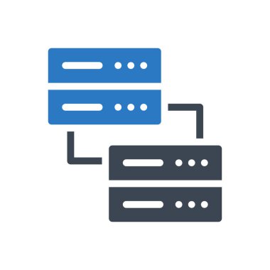 veritabanı vektörü gylph renk simgesi