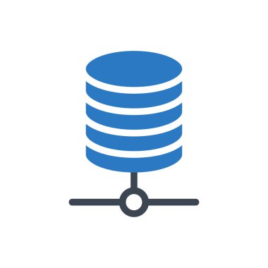 sunucu vektörü gylph renk simgesi