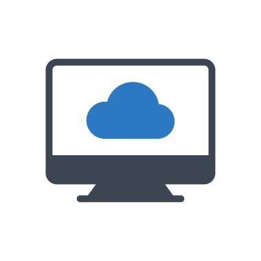 bulut vektörü gylph renk simgesi