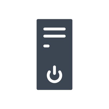 bilgisayar vektörü gylph düz simgesi