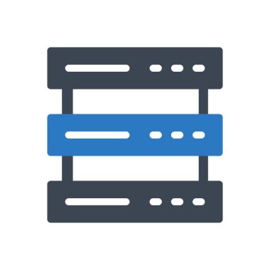 veritabanı vektörü gylph renk simgesi