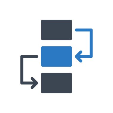 Diyagram vektörü gylph renk simgesi