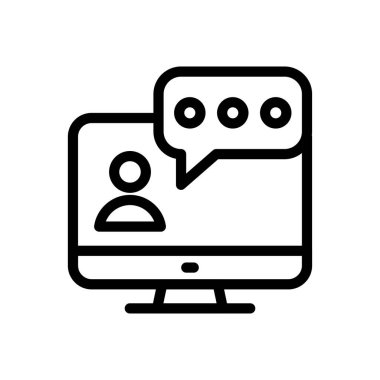 mesaj vektörü ince çizgi simgesi