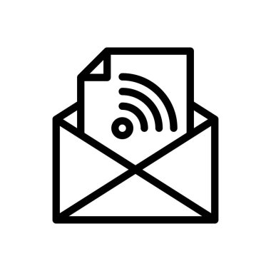 mesaj vektörü ince çizgi simgesi