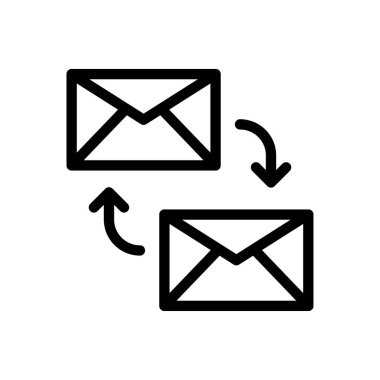 e-posta vektörü ince satır simgesi