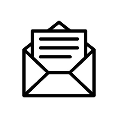 e-posta vektörü ince satır simgesi