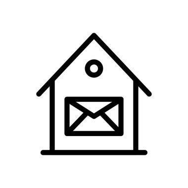 e-posta vektörü ince satır simgesi