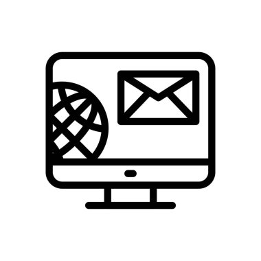 mesaj vektörü ince çizgi simgesi