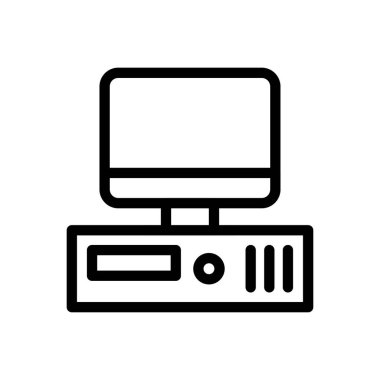 PC vektör ince çizgi simgesi