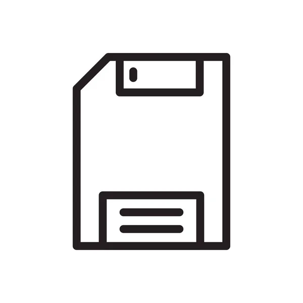 Diskette Vektör Ince Çizgi Simgesi — Stok Vektör