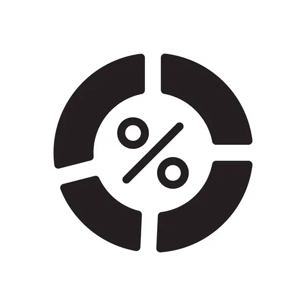 Chart Vector Gylph Flat Icon — 스톡 벡터