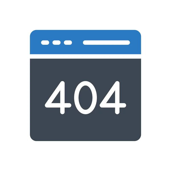 404 Vektor Gylph Farbsymbol — Stockvektor