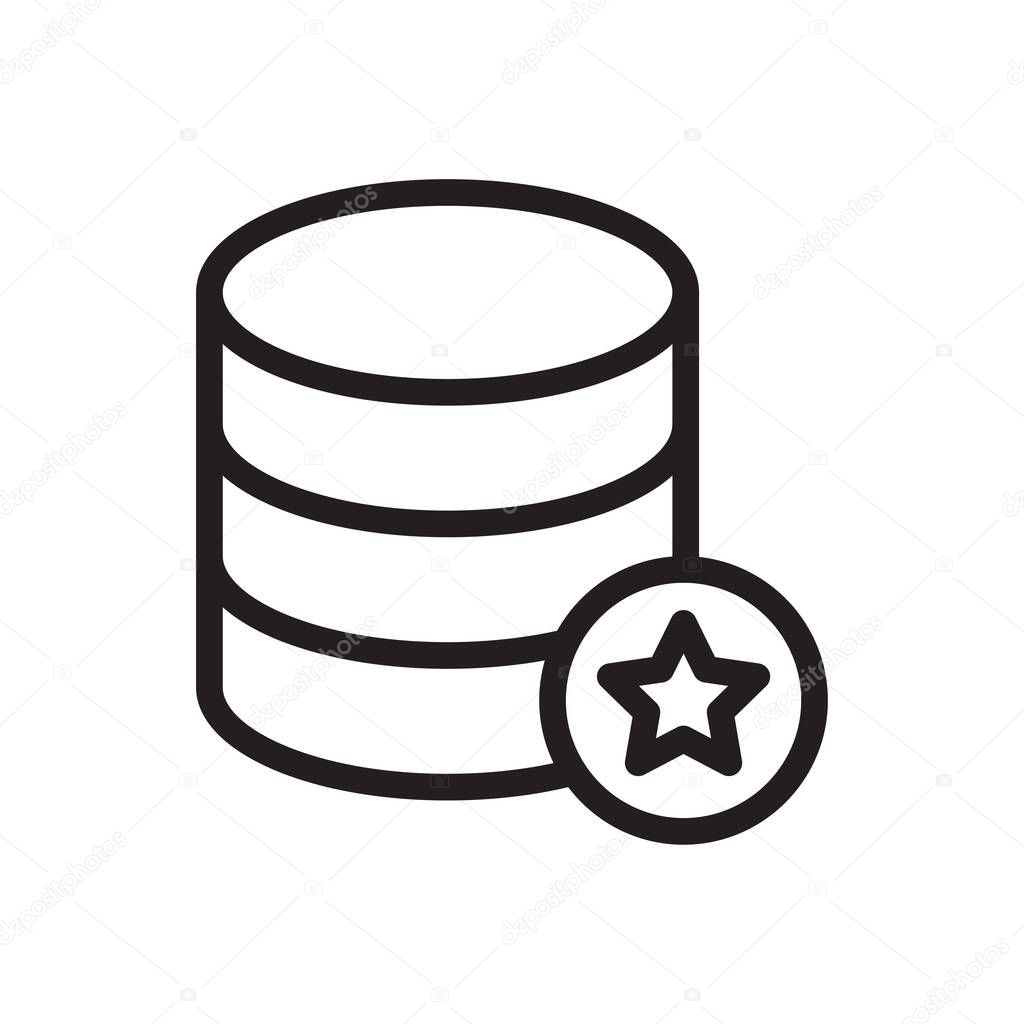 Database vector thin line icon