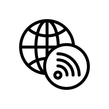 Sinyal vektörü ince çizgi simgesi