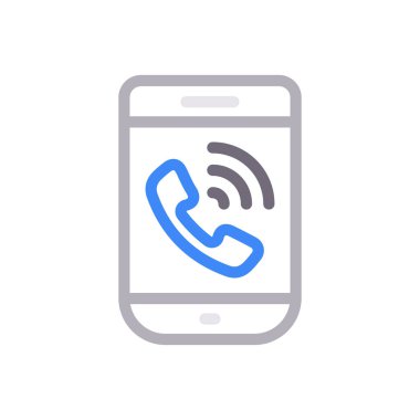 telefon vektörü gylph renk simgesi