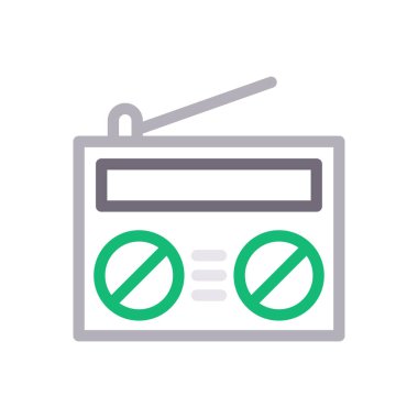 anten vektörü gylph renk simgesi